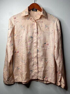 70's vintage cream with colorful designs button up size 7/8 by Tucci
